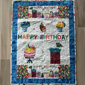 Double the Joy: Happy Birthday Quilt Wall Hanging